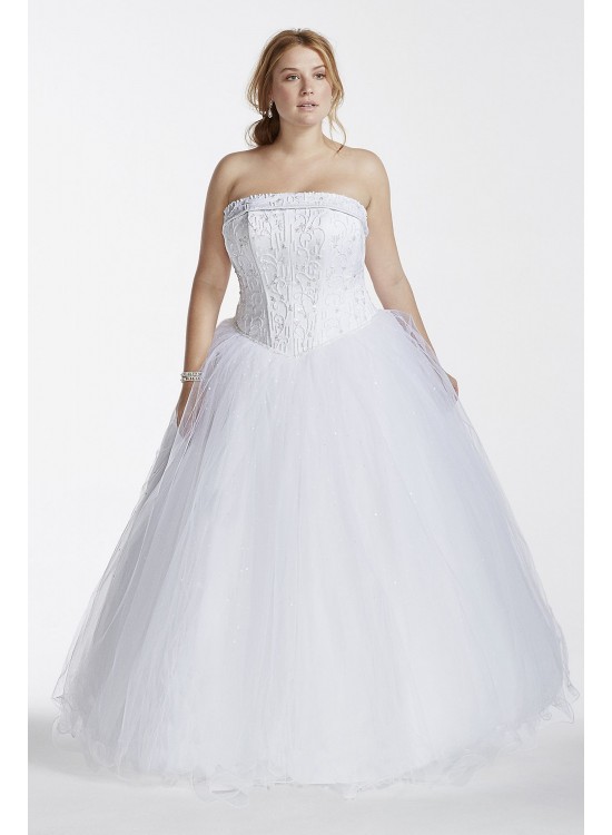 Tulle Plus Size Wedding Dress with Beaded Bodice  Collection 9NT8017