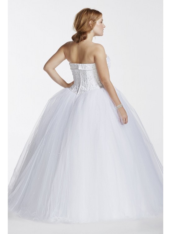 Tulle Plus Size Wedding Dress with Beaded Satin  Collection 9T8017