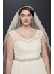 Tulle Plus Size Wedding Dress with Lace Cap Sleeve  Collection 9WG3741