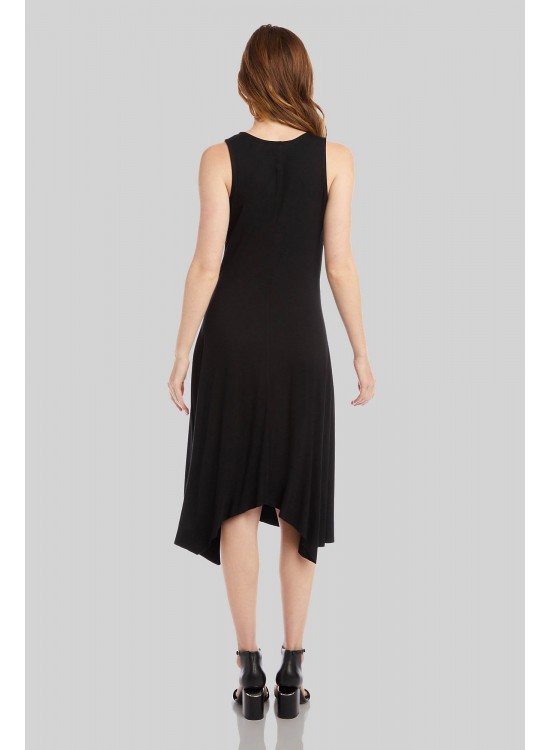 Twisted Jersey Knit Sleeveless V-Neck Dress Karen Kane L13425