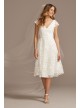 V-Neck Embroidered Lace Cap Sleeve A-Line Dress DB Studio SDWG0804