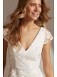 V-Neck Embroidered Lace Cap Sleeve A-Line Dress DB Studio SDWG0804