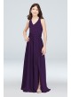 V-Neck Halter Junior Bridesmaid Dress with Sash  JBVW0214