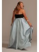 V-Neck Halter Satin Plus Ball Gown with Pockets  WBM2405V1W