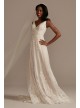 V-Neck Lace Tall Wedding Dress with Scallop Hem Melissa Sweet 4XLMS251250