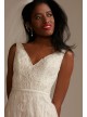 V-Neck Lace Tall Wedding Dress with Scallop Hem Melissa Sweet 4XLMS251250