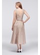 V-Neck Mikado Tea-Length Bridesmaid Dress  OC290027