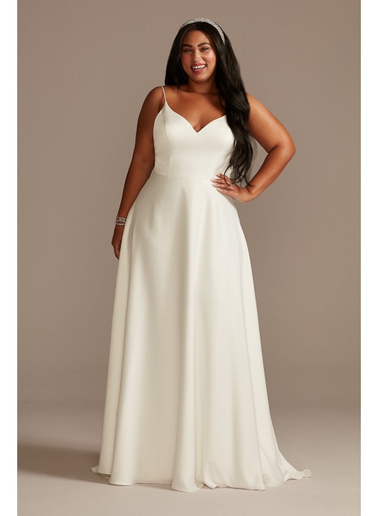 V-Neck Plus Size Wedding Dress with Beaded Back DB Studio 9WG4004DB