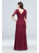 V-Neck Ruched Lace Mermaid Gown with 3/4 Sleeves Nightway 21719