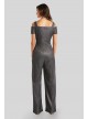 V-Neck Shimmer Jumpsuit with Cold-Shoulder Cutouts Morgan and Co 21959