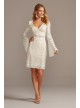 V-Neck Short Lace Dress with Illusion Bell Sleeves DB Studio DS870165