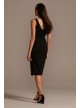 V-Neck Stretch Crepe Midi Dress with Ruffled  Slit DB Studio DS270108