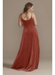 Velvet Cowl Neck Spaghetti Strap Bridesmaid Dress F20439