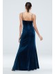 Velvet Faux Wrap Spaghetti Strap Gown with Slit  WBM1746