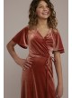 Velvet Flutter Sleeve Junior Bridesmaid Dress David&#039;s Bridal JB9954