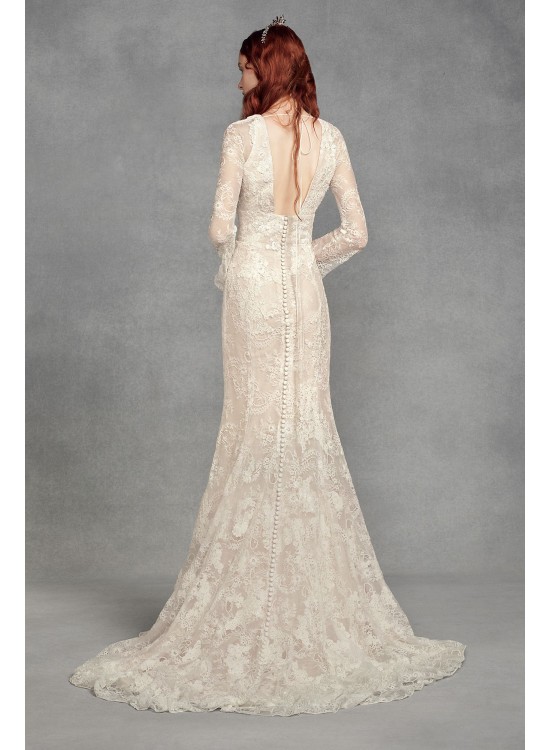  Bell Sleeve Lace Wedding Dress  VW351428