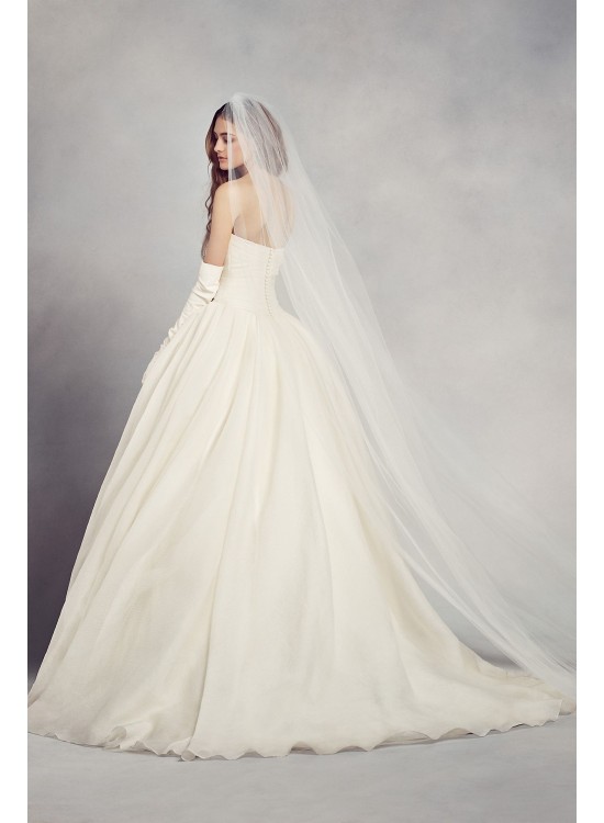  Draped Organza Wedding Dress  4XLVW351178