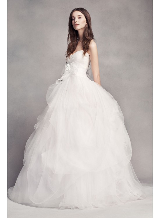  Hand-Draped Tulle Wedding Dress  VW351339