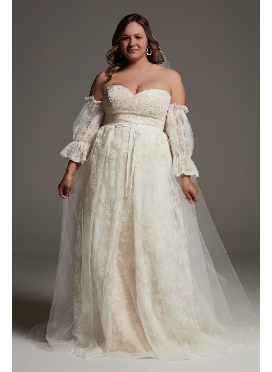  Plus Size Lace Overskirt Dress  8VW351590