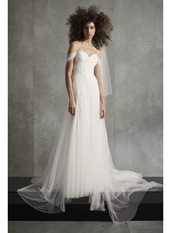  Soft Net Halter Wedding Dress  VW351510