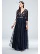 Wrap Bodice Illusion Lace Gown with Embellishment Jessica Howard JHDM4041