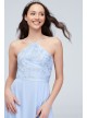 Y-Neck Embroidered Georgette Bridesmaid Dress  F19986