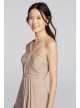 Y-Neck Ruched Bodice Crinkle Chiffon Short Dress  W10943